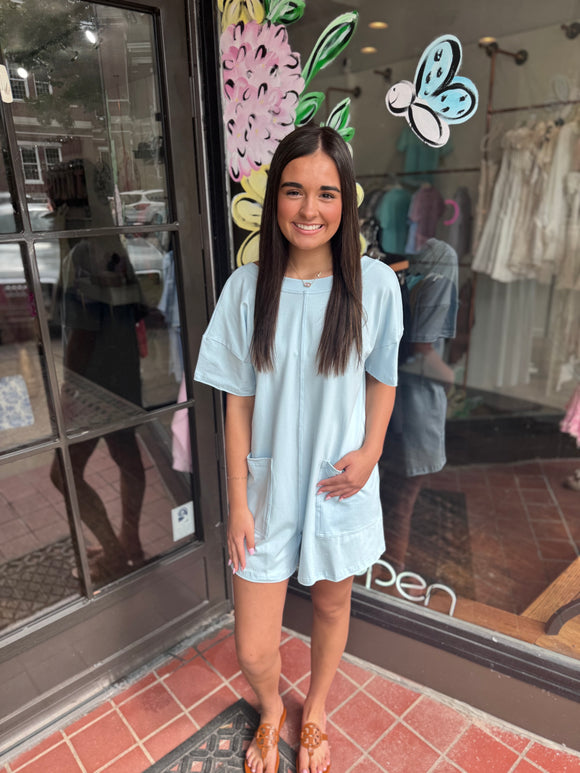 SUMMER BLUE TEE ROMPER
