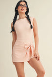 PEACH GINGHAM ATHLETIC ROMPER