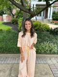 ORANGE STRIPED PANTS SET