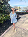 PAISLEY BLUE PRINT DRESS