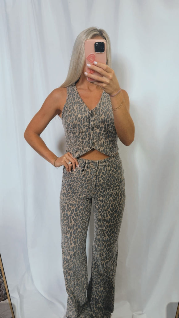 CHEETAH GIRL DENIM PANTS