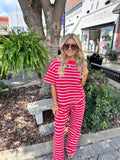 TERRY STRIPE PANTS SET