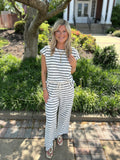 NAVY LOUNGE STRIPE SET