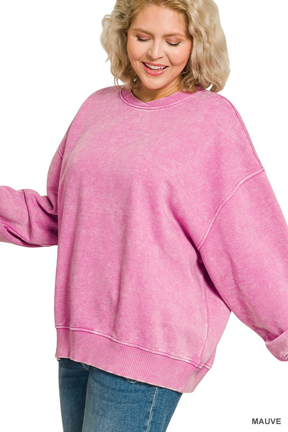 PLUS MAUVE OVERSIZED PULLOVER