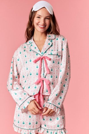CHRISTMAS TREE BOW PJ SET