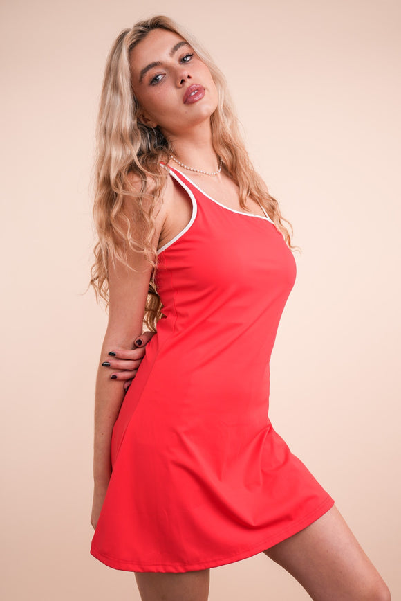 CORAL PICKLEBALL ROMPER