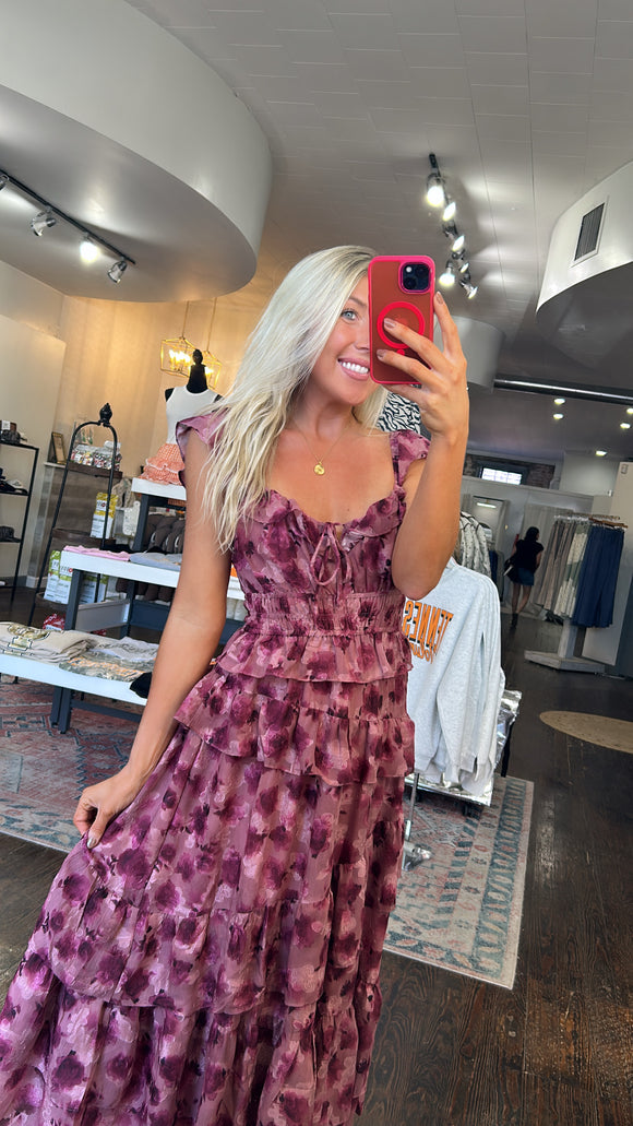 MAUVE WEDDING GUEST DRESS