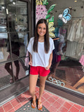 WHITE OPEN BACK TEE