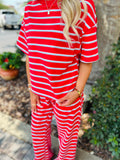 TERRY STRIPE PANTS SET