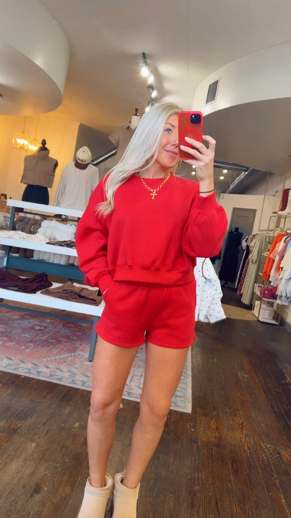 CHERRY CREW SHORTS SET