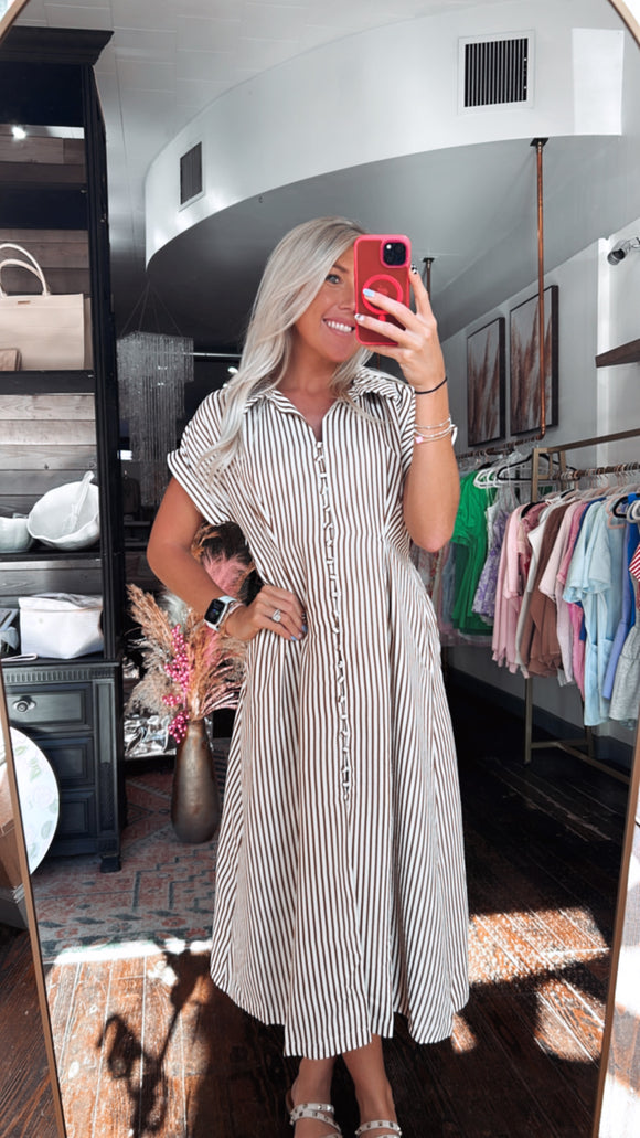 STRIPE BROWN MAXI