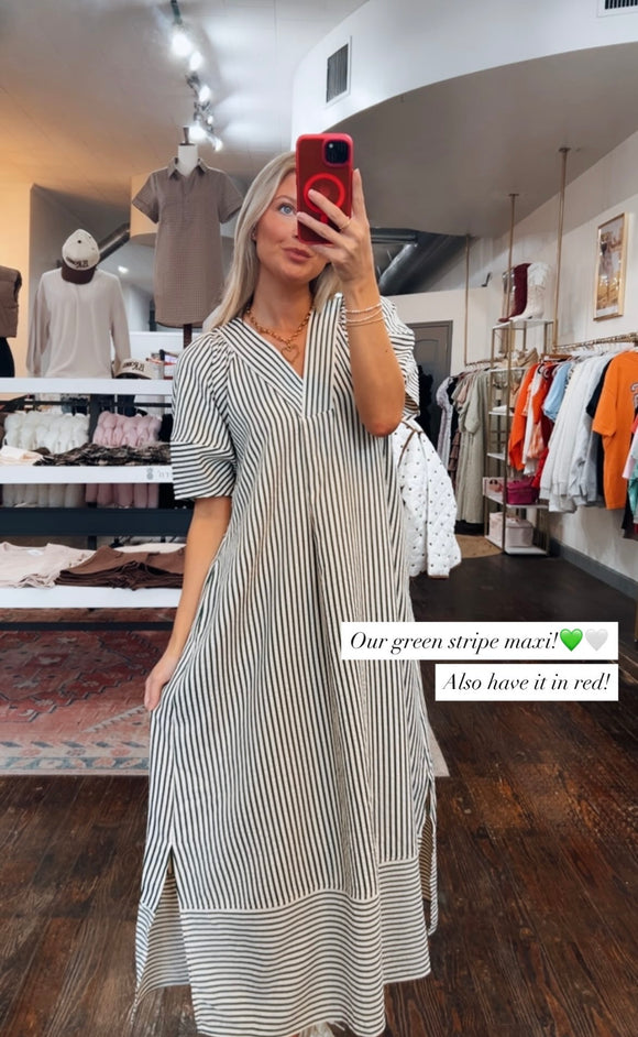 GREEN STRIPE MAXI