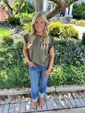 CARRIE OLIVE TOP