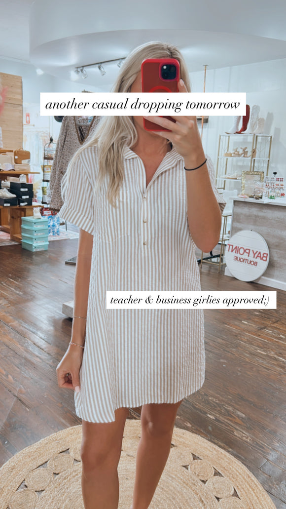MOCHA STRIPE DRESS