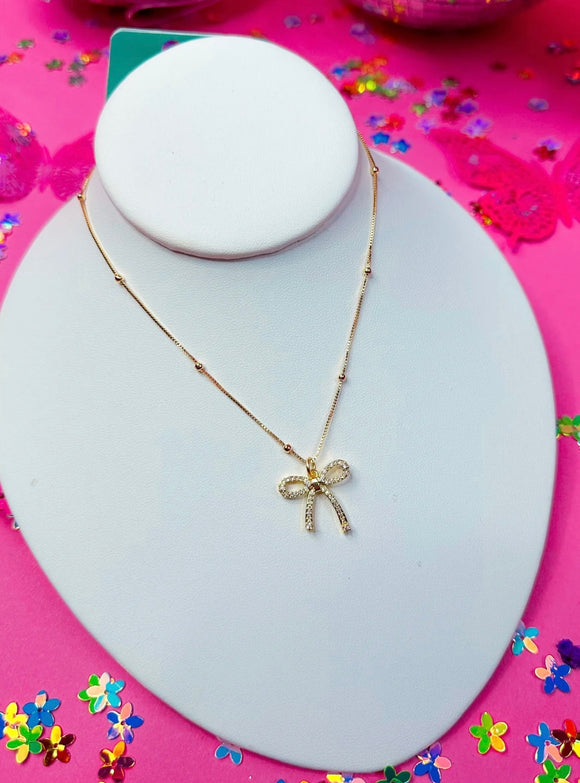 Isabella bow necklace