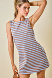 MOCHA STRIPE CASUAL DRESS