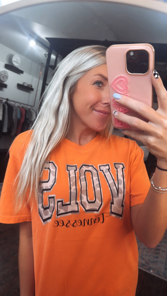 ORANGE CAMO VOLS TEE