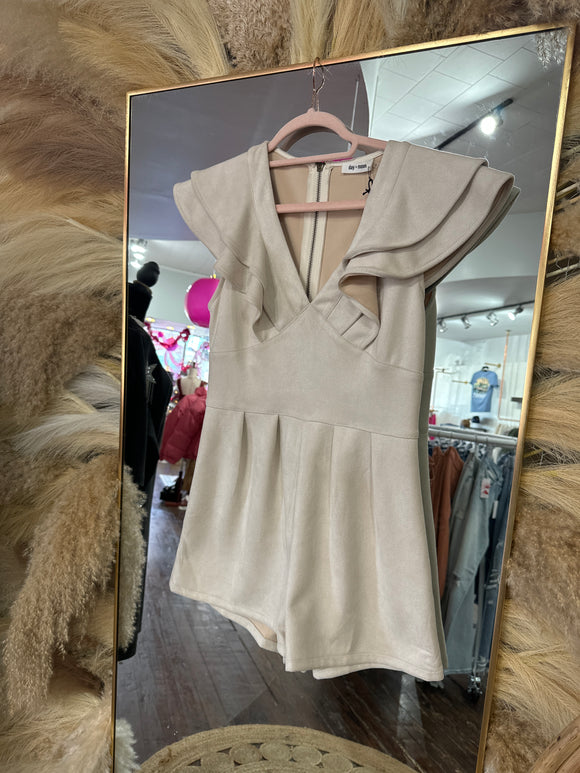 ECRU SUEDE ROMPER