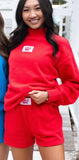 LULU MAC RED MOCKNECK