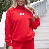 LULU MAC RED MOCKNECK