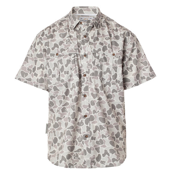 GRAY CAMO BUTTON DOWN