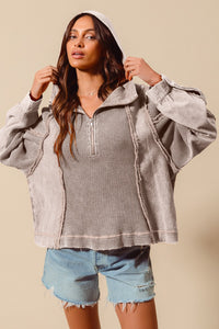 RILEY TAUPE MINERAL WASHED TOP