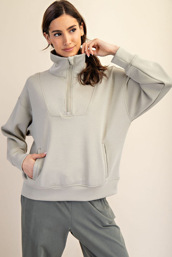 SAGE MOCKNECK PULLOVER