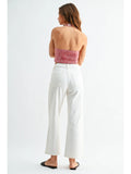 SLIM WIDE LEG WHITE DENIM