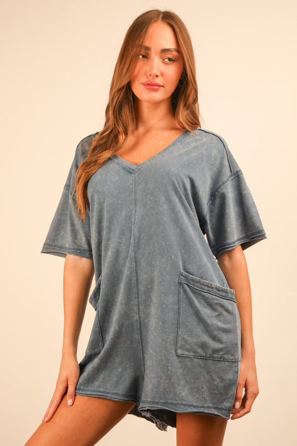 DENIM CASUAL ROMPER
