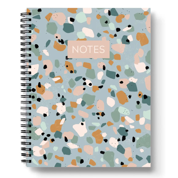 Blue Terrazzo Spiral Lined Notebook