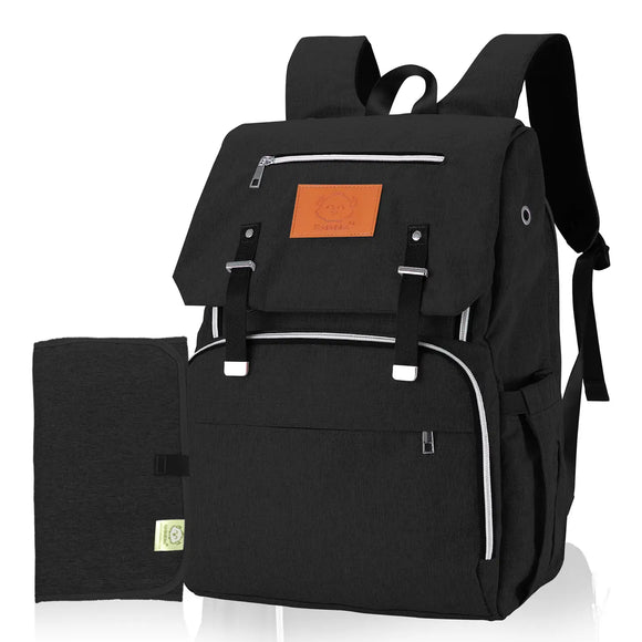 Diaper Backpack with Changing Pad (Trendy Black)