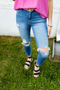 Distressed Demi Jeans